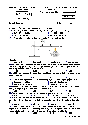 Đề kiểm tra học kỳ I môn Hóa học Lớp 11 - Mã đề 324 - Năm học 2018-2019 - Sở giáo dục và đào tạo Quảng Nam